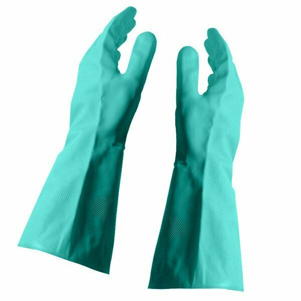San Jamar Nitrile Green Large 13'' 15 Mil Gloves with Flock Lining, 24PK 16713NUL